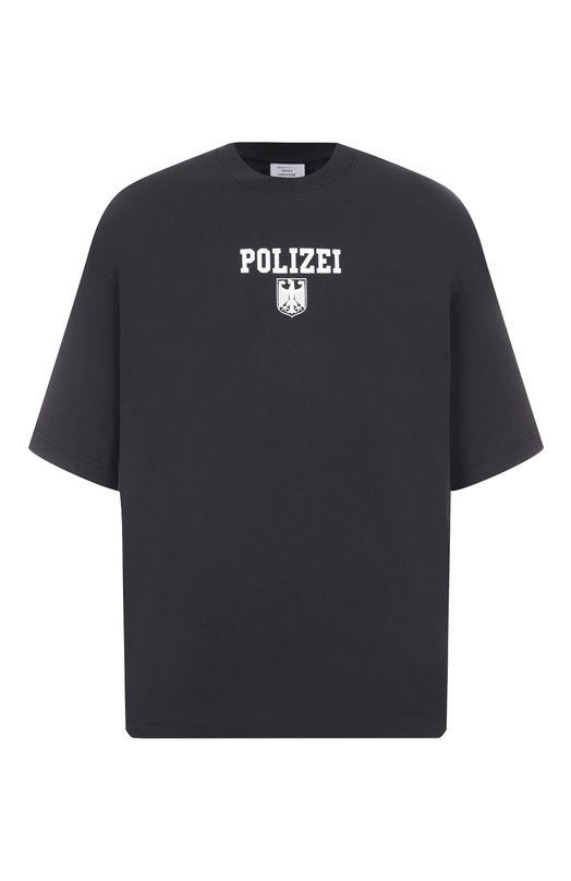 Хлопковая футболка VETEMENTS UH76TR300B Чёрный UH76TR300B