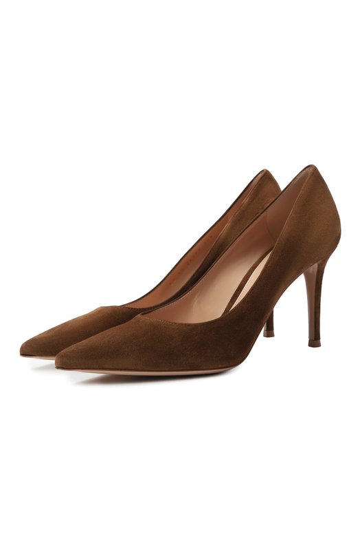 Замшевые туфли Gianvito 85 Gianvito Rossi G24580.85RIC.CAMTEXA Коричневый G24580.85RIC.CAMTEXA