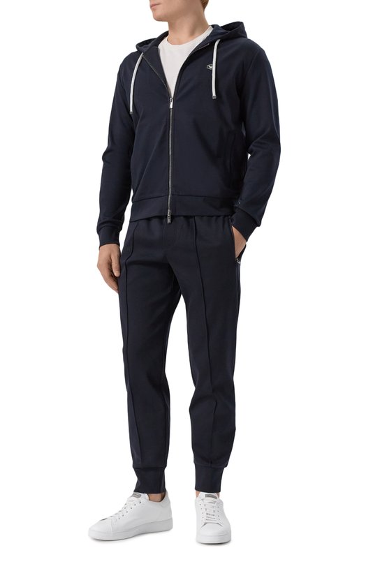 Хлопковая толстовка Emporio Armani 8N1MG0/1JBTZ Синий  8N1MG0/1JBTZ Фото 2