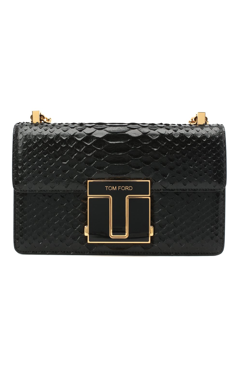 Сумка из кожи питона TOM FORD черного цвета по цене 451500 руб., арт. L1385E-EPY005, фото 1 Сумка из кожи питона TOM FORD, арт. L1385E-EPY005, фото 1