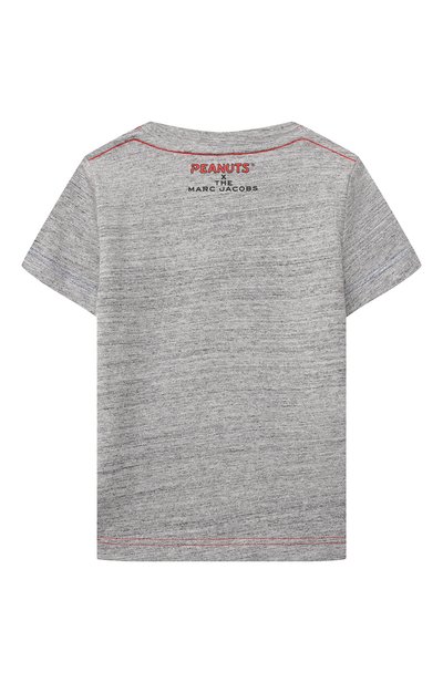 Хлопковая футболка MARC JACOBS (THE) серого цвета по цене 6510 руб., арт. W25537, фото 2 Хлопковая футболка MARC JACOBS (THE), арт. W25537, фото 2