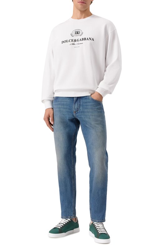 Хлопковый свитшот Dolce & Gabbana G9AHSZ/G7PBF Белый  G9AHSZ/G7PBF Фото 2