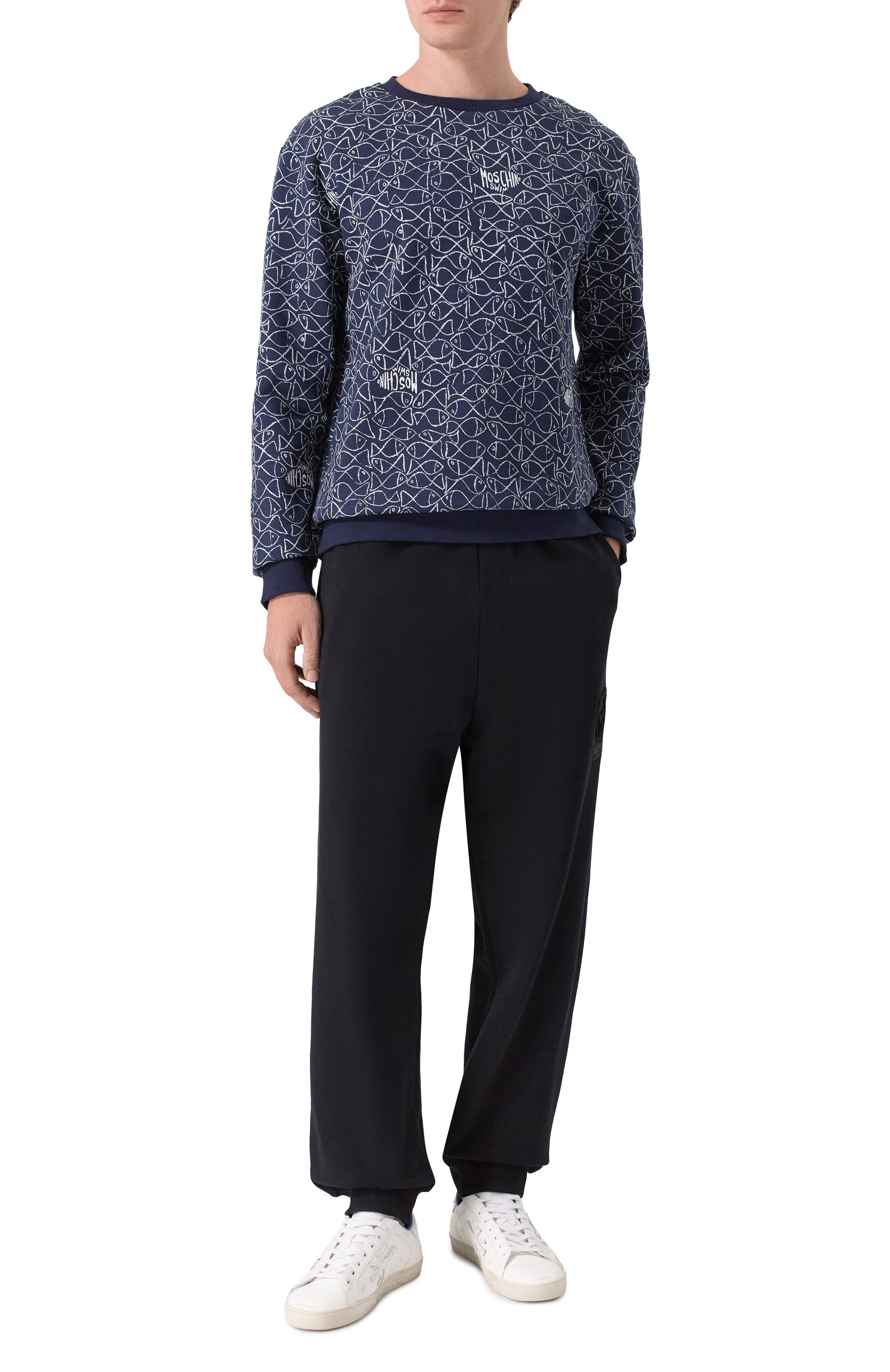 Хлопковый свитшот MOSCHINO синего цвета по цене 28250 руб., арт. A1701/9310, фото 2 Хлопковый свитшот MOSCHINO, арт. A1701/9310, фото 2