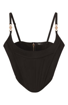 Женский корсет VERSACE черного цвета, арт. 1006669/1A10194 | Фото 1 (Нос: Не проставлено; Стили: Гламурный; Длина (для топов): Укороченные; Рукава: На бретелях; Кросс-КТ: костюм; Материал внешний: Синтетический материал)