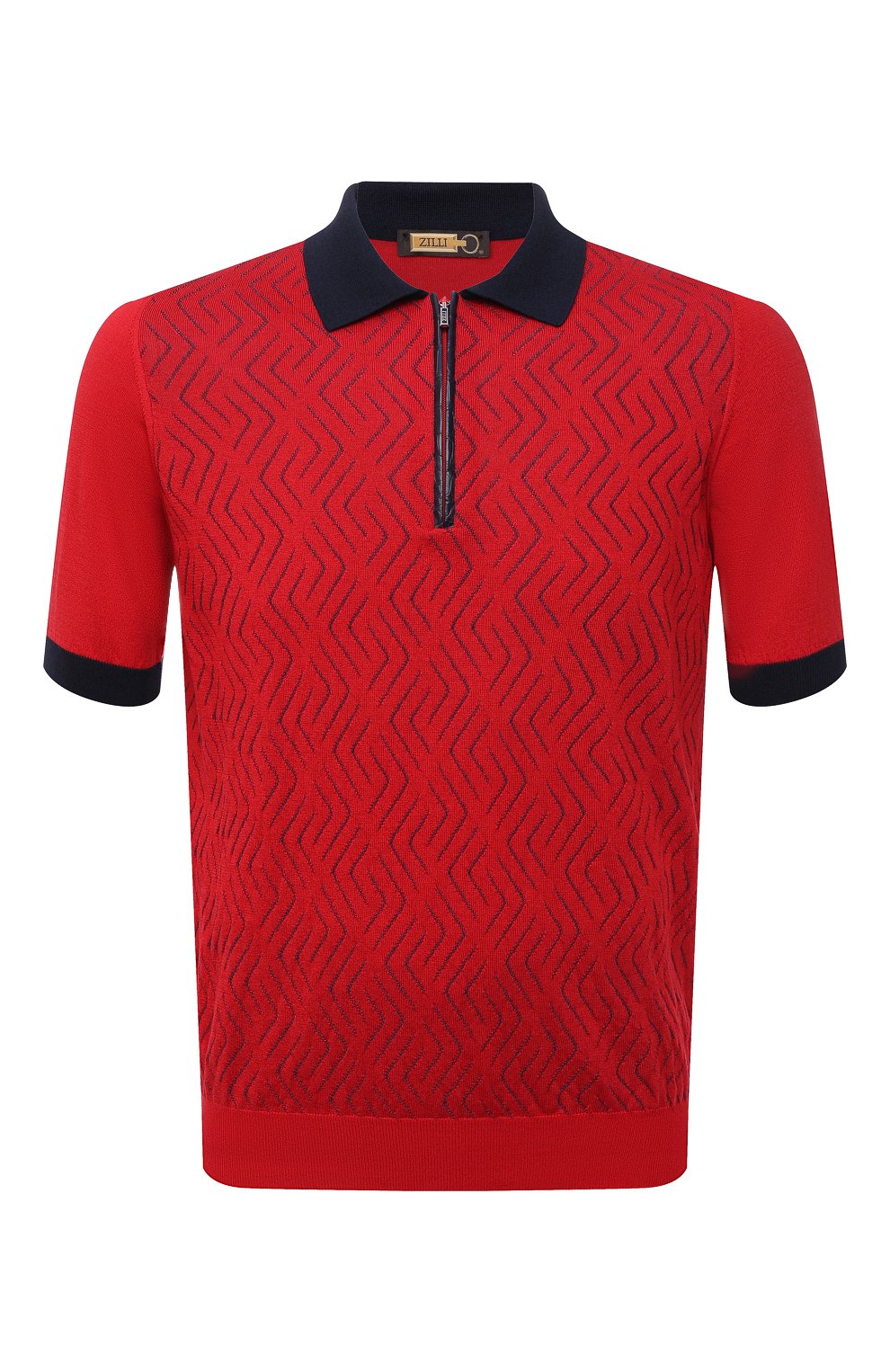 Поло с отделкой из кожи аллигатора ZILLI, арт. MBV-PZ082-LABC1/MC01/AMIS, фото 1