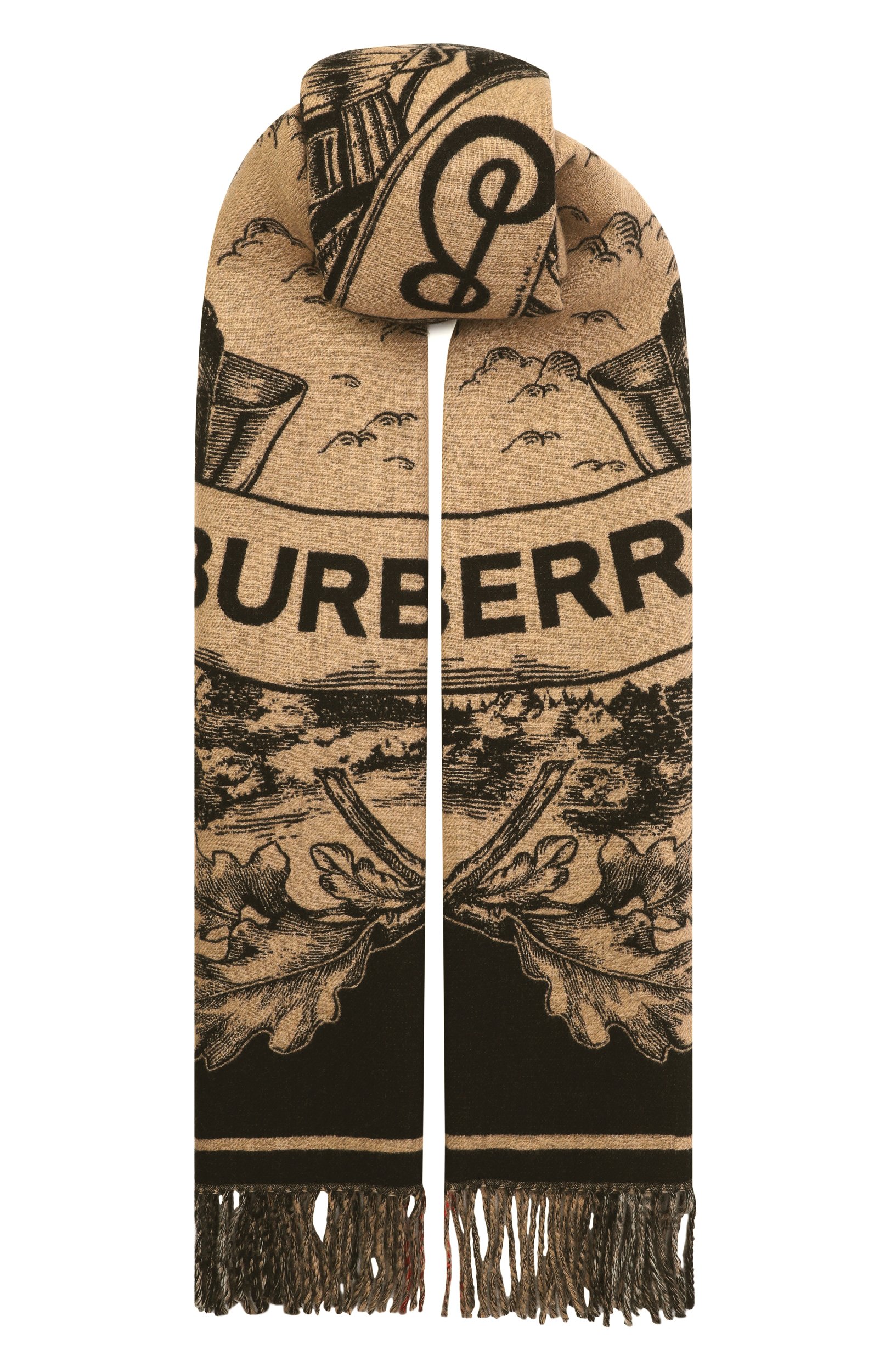 Двусторонний шарф из кашемира BURBERRY бежевого цвета по цене 126500 руб., арт. 8073768, фото 1 Двусторонний шарф из кашемира BURBERRY, арт. 8073768, фото 1