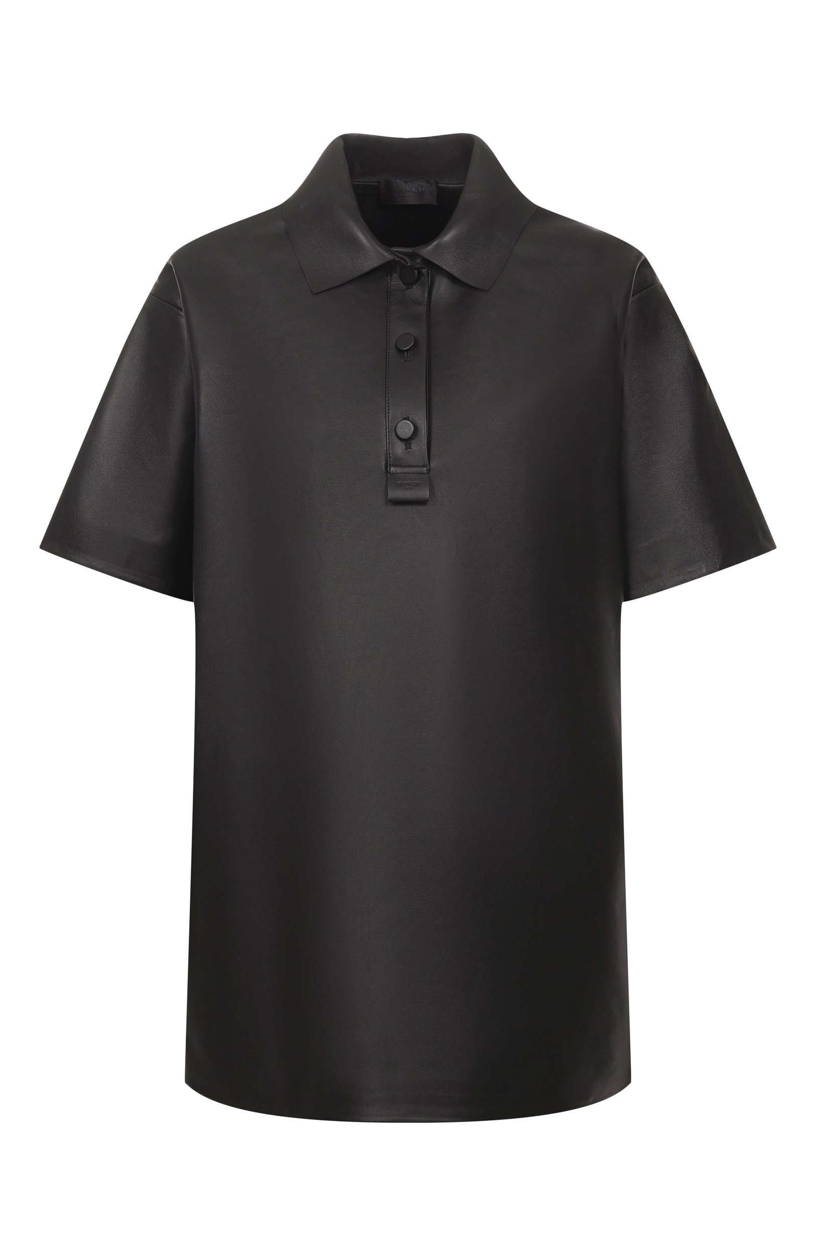 Кожаное поло MUGLER черного цвета по цене 257500 руб., арт. 26F9TS01269046, фото 1 Кожаное поло MUGLER, арт. 26F9TS01269046, фото 1