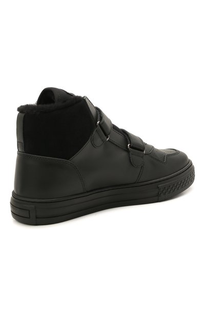 Кожаные кеды с мехом IL GUFO черного цвета по цене 30700 руб., арт. G873/VITELL0 M0VIE/35-42, фото 3 Кожаные кеды с мехом IL GUFO, арт. G873/VITELL0 M0VIE/35-42, фото 3