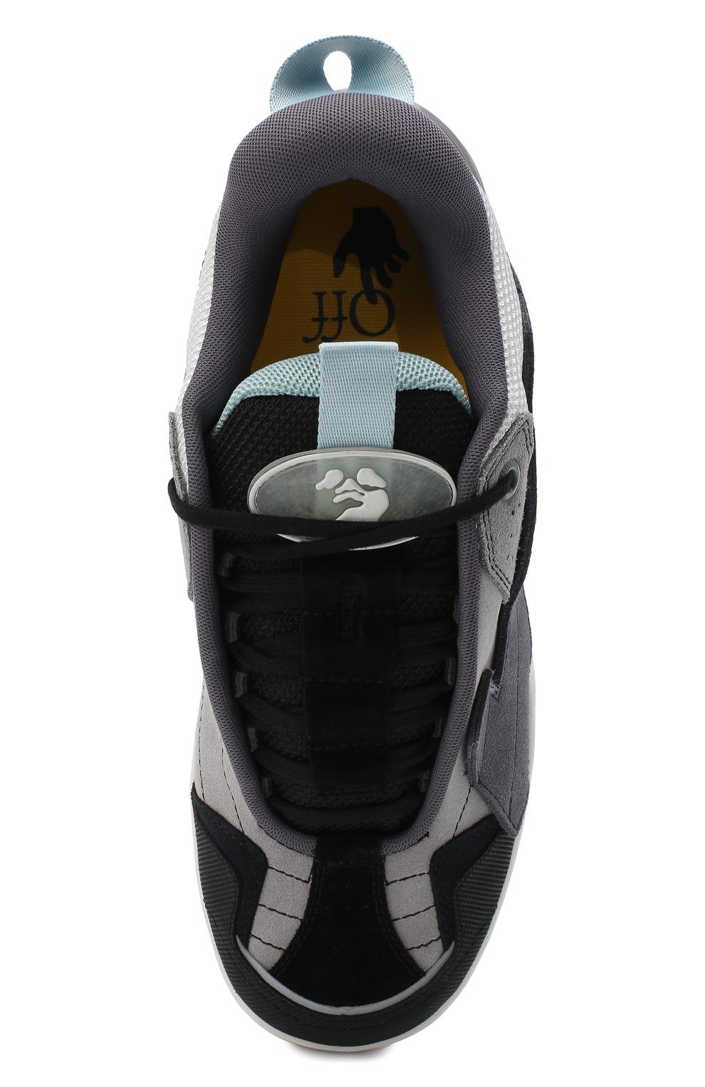 Комбинированные кеды OFF-WHITE серого цвета по цене 51300 руб., арт. 0MIA186E20LEA0011006, фото 5 Комбинированные кеды OFF-WHITE, арт. 0MIA186E20LEA0011006, фото 5