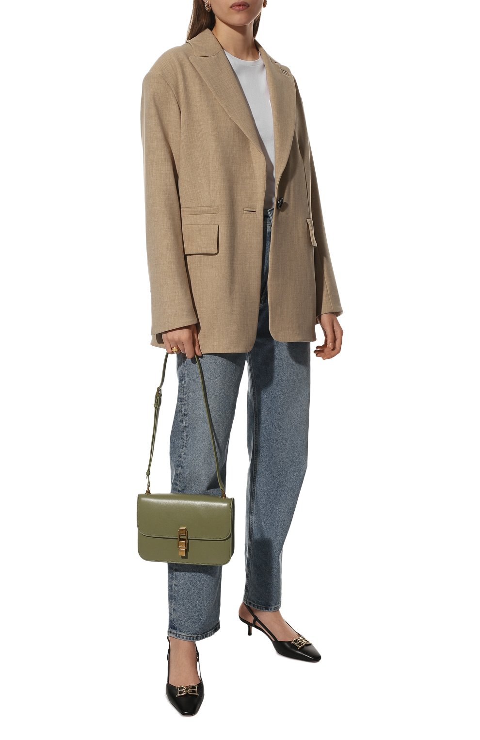 Сумка carre SAINT LAURENT оливкового цвета по цене 361500 руб., арт. 633214/1YF0W, фото 3 Сумка carre SAINT LAURENT, арт. 633214/1YF0W, фото 3