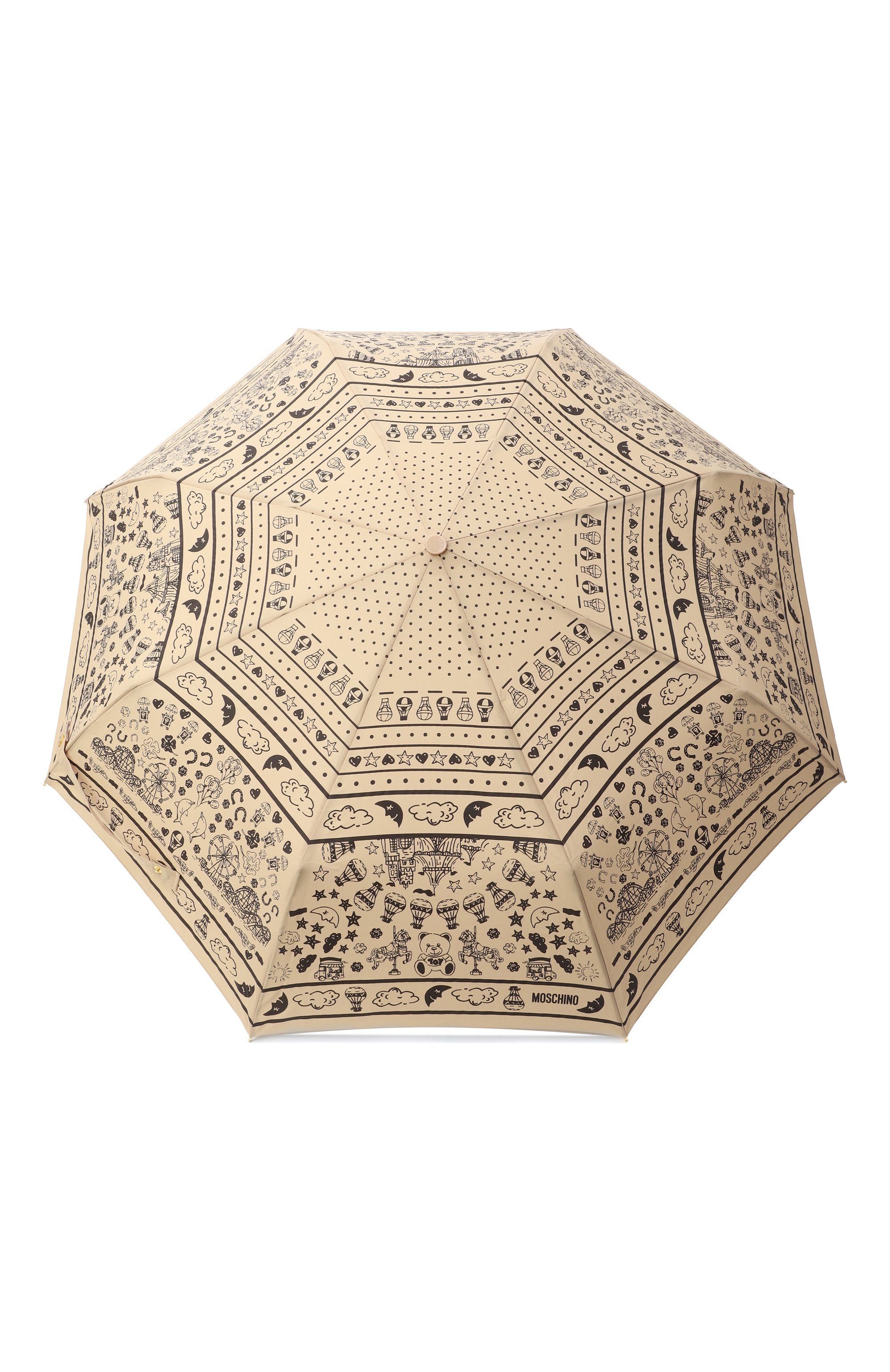 Складной зонт MOSCHINO бежевого цвета по цене 11800 руб., арт. 8984-0PENCL0SED, фото 1 Складной зонт MOSCHINO, арт. 8984-0PENCL0SED, фото 1