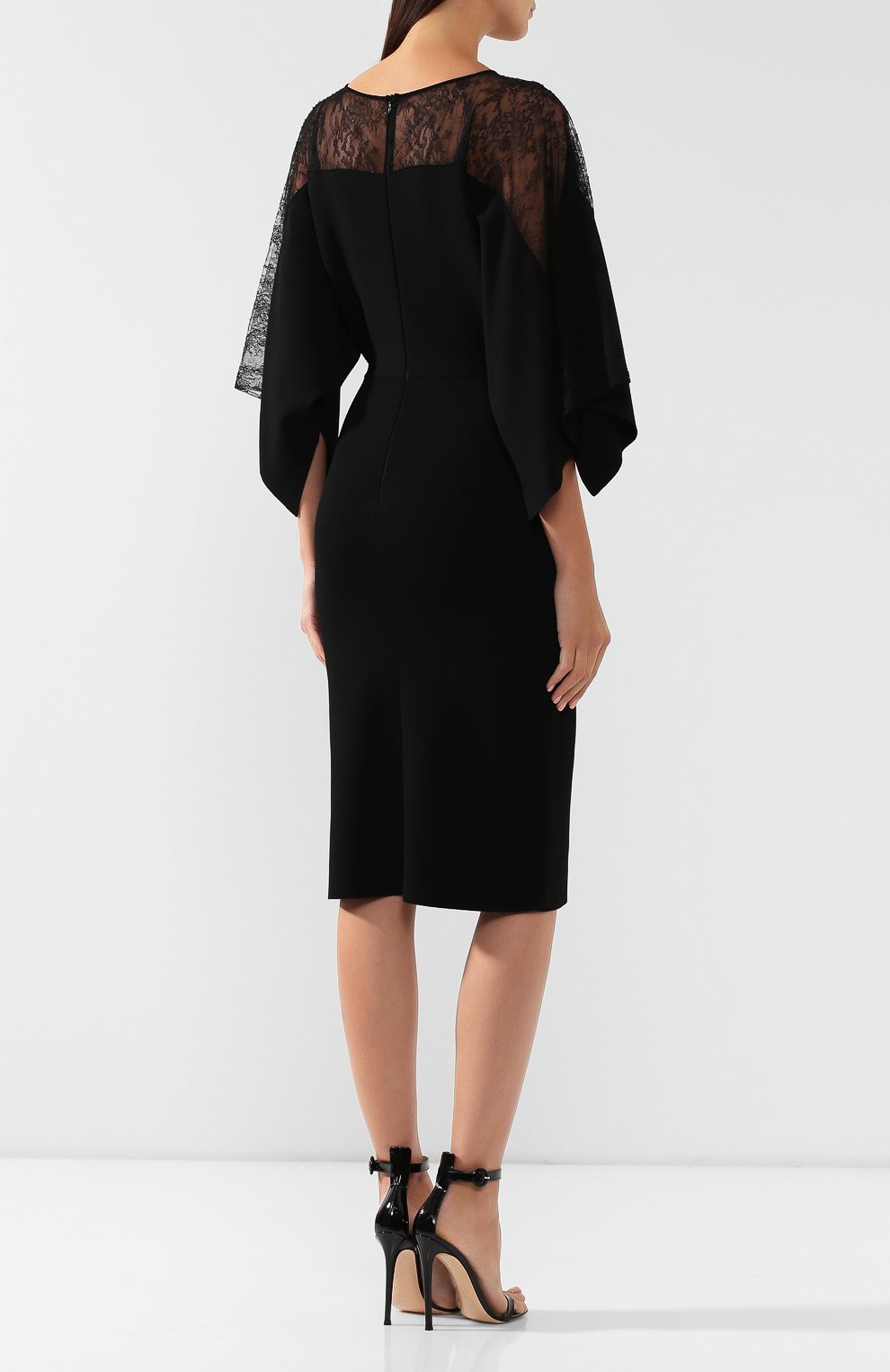 Платье из вискозы VALENTINO черного цвета по цене 299500 руб., арт. SB3KD01N4QG, фото 4 Платье из вискозы VALENTINO, арт. SB3KD01N4QG, фото 4