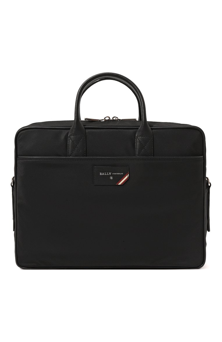 Мужская портфель BALLY черного цвета, арт. 600731/21397 | Фото 1 (Размер: large; Материал: Текстиль; Ремень/цепочка: На ремешке)