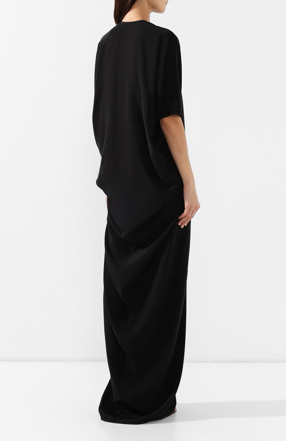 Шелковое платье RICK OWENS черного цвета по цене 104500 руб., арт. RP19S6501/SCR, фото 4 Шелковое платье RICK OWENS, арт. RP19S6501/SCR, фото 4