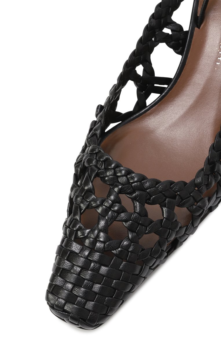 Женские кожаные туфли brendha cage 90 GIUSEPPE ZANOTTI DESIGN черного цвета, арт. E550003 | Фото 7 (Каблук высота: Высокий; Материал внутренний: Натуральная кожа; Материал внешний: Натуральная кожа; Подошва: Плоская; Каблук тип: Устойчивый; Женское Кросс-КТ: Слингбэки; Автоматизация состава: Проставлено; Автоматизация ТО: Проставлено)