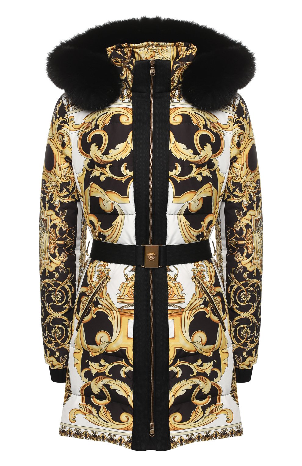 Пуховик с поясом и принтом VERSACE, арт. A80274/A226729, фото 1