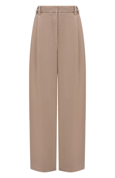 Женские брюки из хлопка и льна BRUNELLO CUCINELLI, арт. ML996P5896