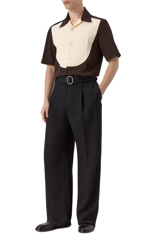 Рубашка из вискозы и шелка Jil Sander J21DL0222-J65005 Коричневый  J21DL0222-J65005 Фото 2