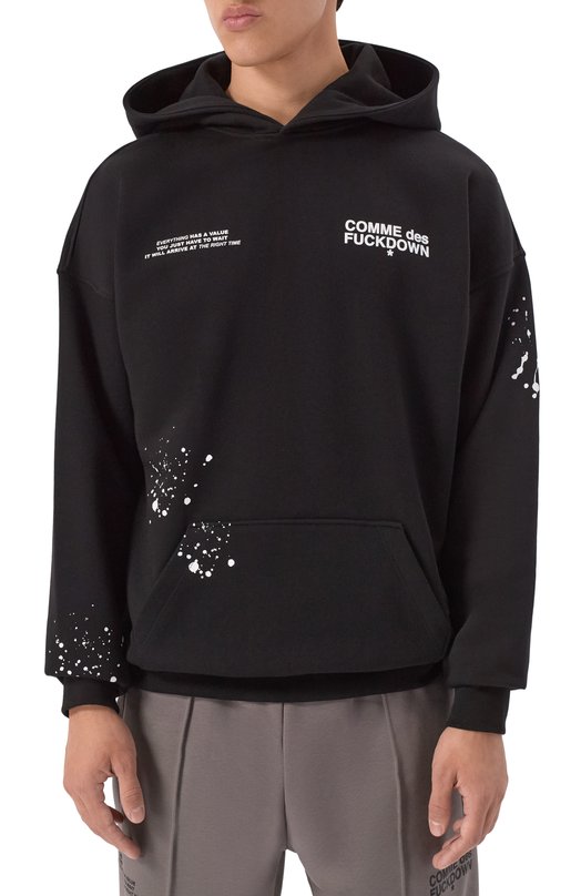 Хлопковое худи Comme des Fuckdown CFABM01747 Чёрный  CFABM01747 Фото 3
