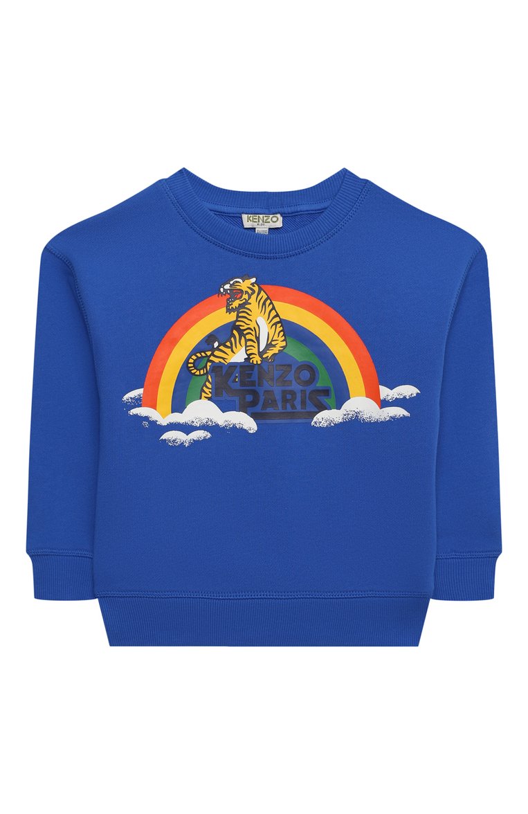 Petit*S KUMA Хлопковый свитшот KENZO синего цвета для мальчиков — купить в
