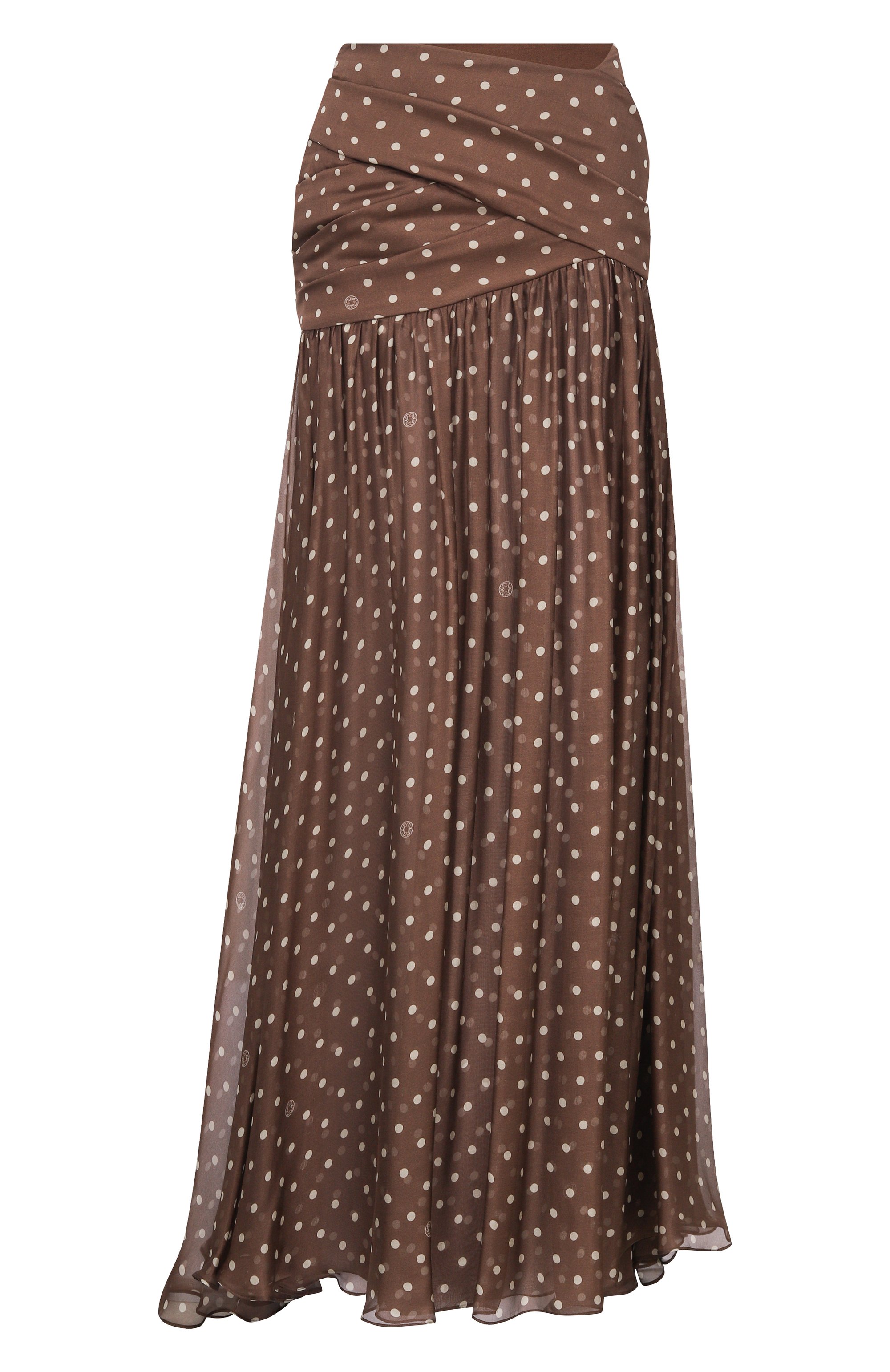 Шелковая юбка ELIE SAAB коричневого цвета по цене 272500 руб., арт. SK307PS26/CH010, фото 1 Шелковая юбка ELIE SAAB, арт. SK307PS26/CH010, фото 1