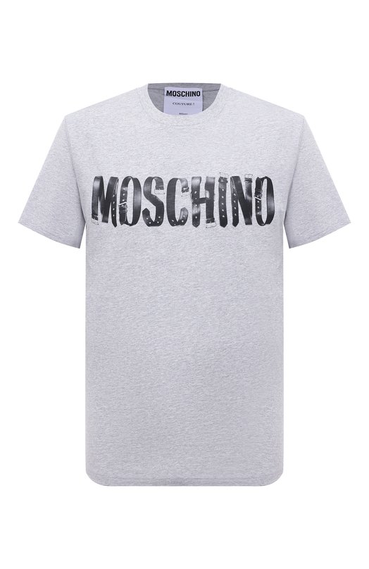 

Хлопковая футболка Moschino, Серый