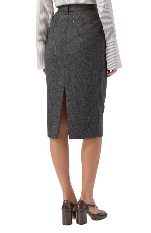 Шерстяная юбка Maison Margiela S29ME0032/M35569 Серый  S29ME0032/M35569 Фото 4