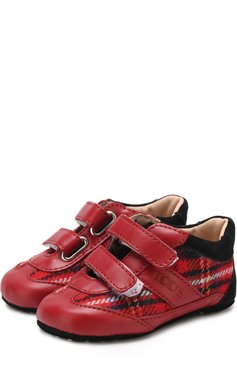 Кожаные пинетки с застежками велькро и текстильной отделкой TOD’S, арт. UXB00G0B010I010ZVS, фото 1