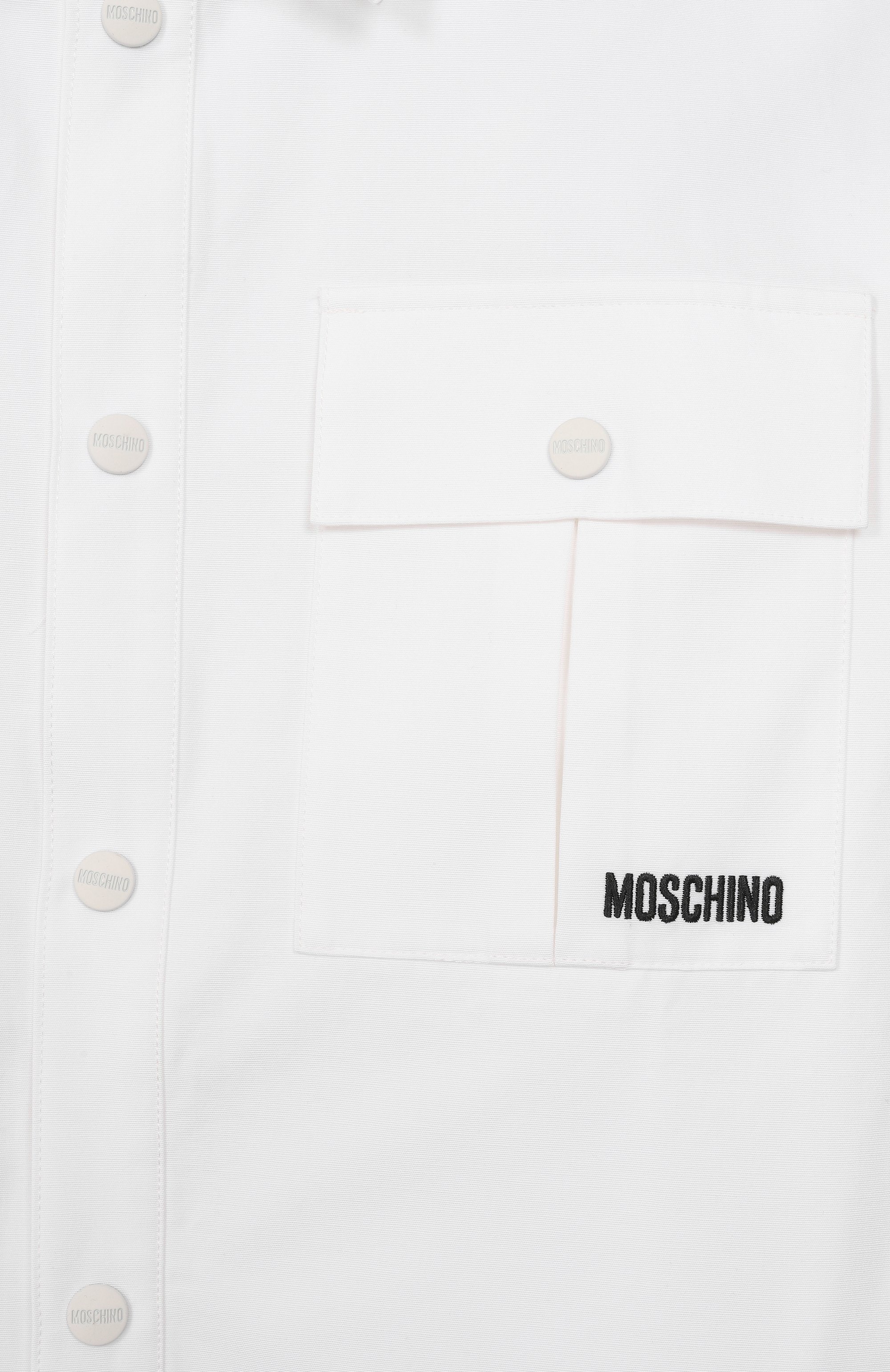 Хлопковая рубашка MOSCHINO белого цвета по цене 31750 руб., арт. HUC01U/LLA14_001, фото 3 Хлопковая рубашка MOSCHINO, арт. HUC01U/LLA14_001, фото 3