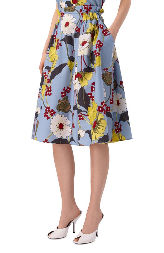 Хлопковая юбка Marni G0MA0812A1/UTC581 Голубой  G0MA0812A1/UTC581 Фото 3