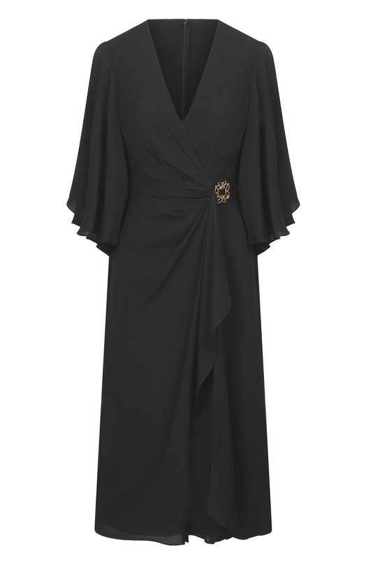 Шелковое платье Elie Saab D0996AR26/SI001 Чёрный D0996AR26/SI001