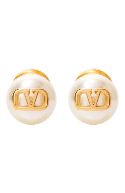 Женские серьги VALENTINO кремового цвета, арт. 6W2J0E35UXM | Фото 1 (Региональные ограничения белый список (Axapta Mercury): Не проставлено; Нос: Не проставлено)