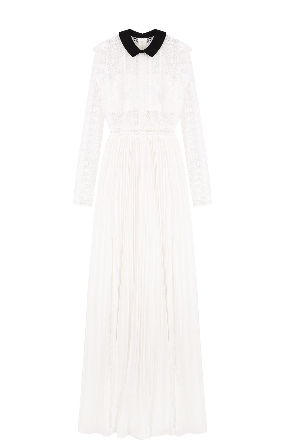Платье-макси с плиссированной юбкой и кружевным лифом SELF-PORTRAIT, арт. SP16-043L, фото 1