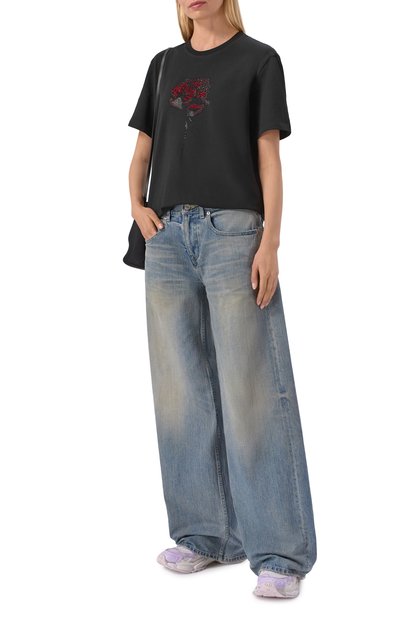 Хлопковая футболка FLASHIN черного цвета по цене 15900 руб., арт. FS26TRR, фото 2 Хлопковая футболка FLASHIN, арт. FS26TRR, фото 2