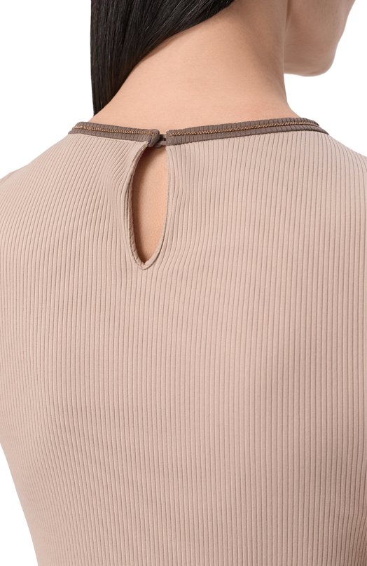 Хлопковый пуловер Brunello Cucinelli MG902D0300 Бежевый  MG902D0300 Фото 5