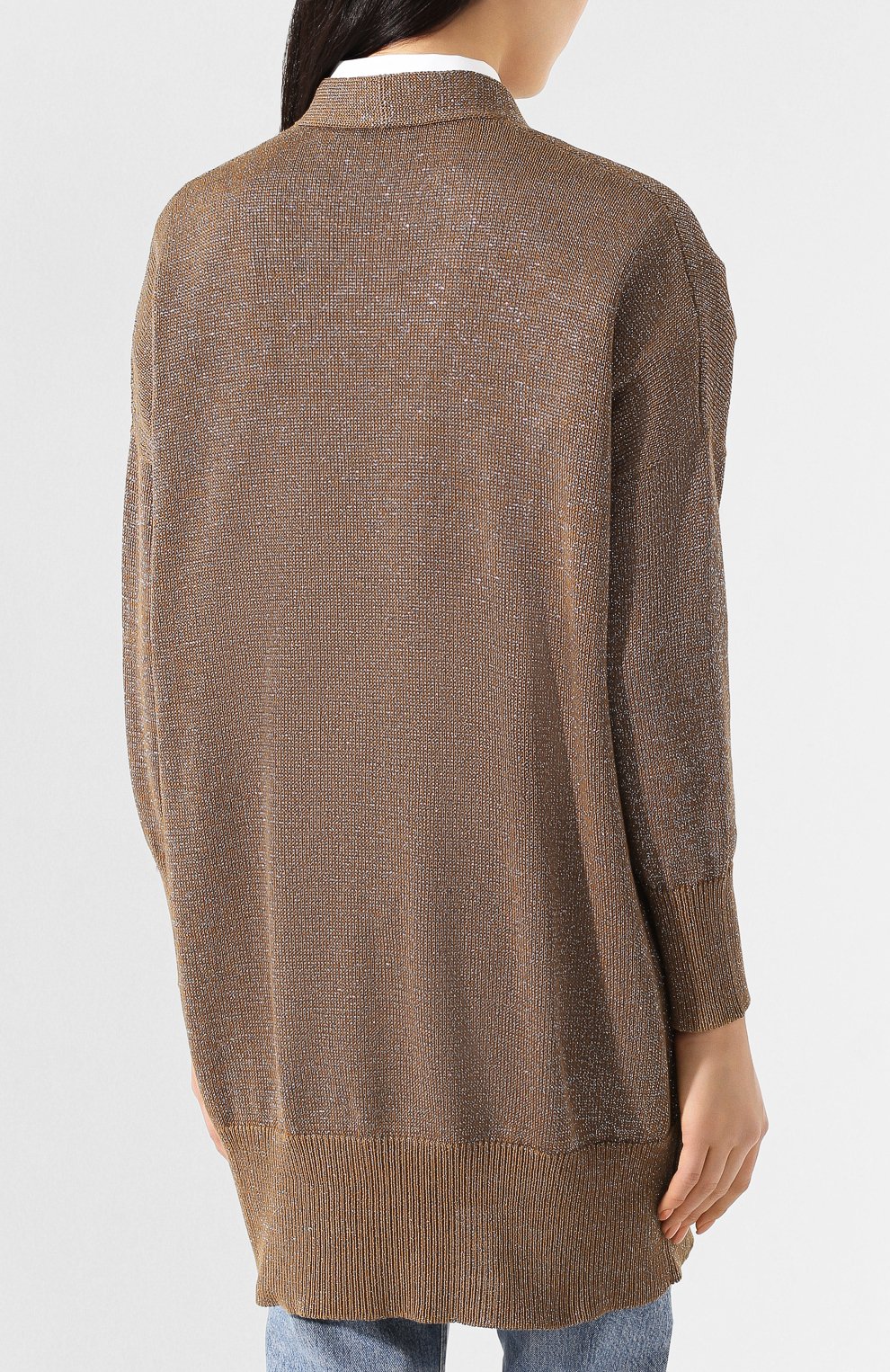 Хлопковый кардиган BRUNELLO CUCINELLI золотого цвета по цене 176000 руб., арт. M74767606, фото 4 Хлопковый кардиган BRUNELLO CUCINELLI, арт. M74767606, фото 4