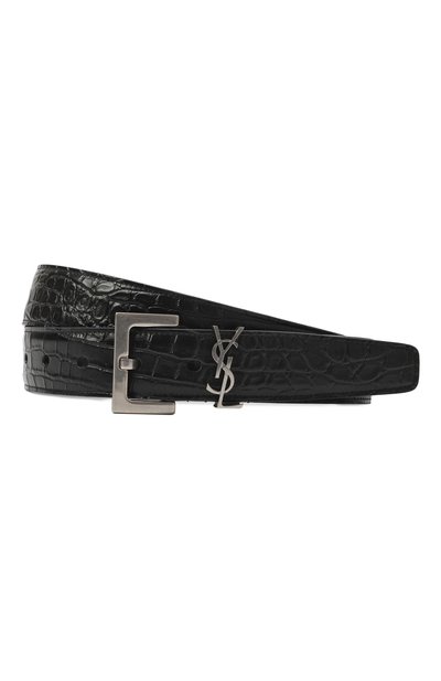 Мужской кожаный ремень SAINT LAURENT, арт. 634440/DZE0E