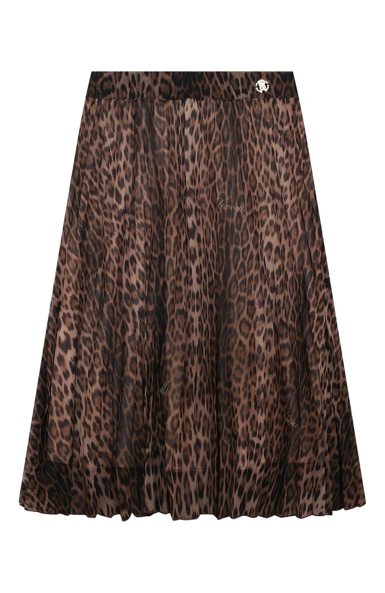 Детская юбка ROBERTO CAVALLI леопардового цвета, арт. RJT305/7GG65/4A-10A | Фото 1 (Случай: Повседневный; Материал внешний: Синтетический материал; Материал сплава: Проставлено; Нос: Не проставлено; Материал подклада: Купро)