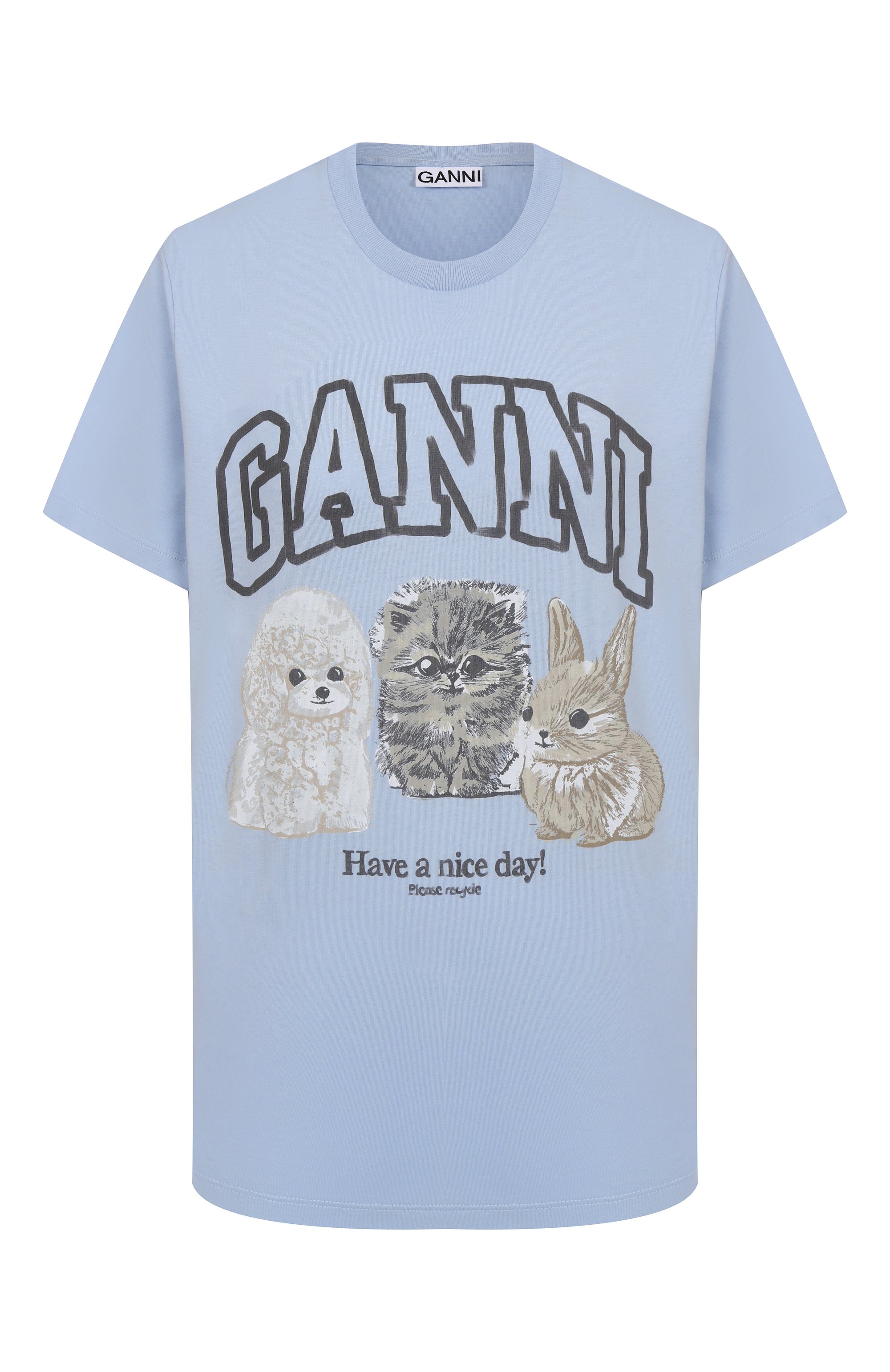 Хлопковая футболка GANNI, арт. T4278, фото 1