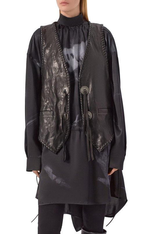 Кожаный жилет Ann Demeulemeester B0013407/LT137 Чёрный  B0013407/LT137 Фото 3
