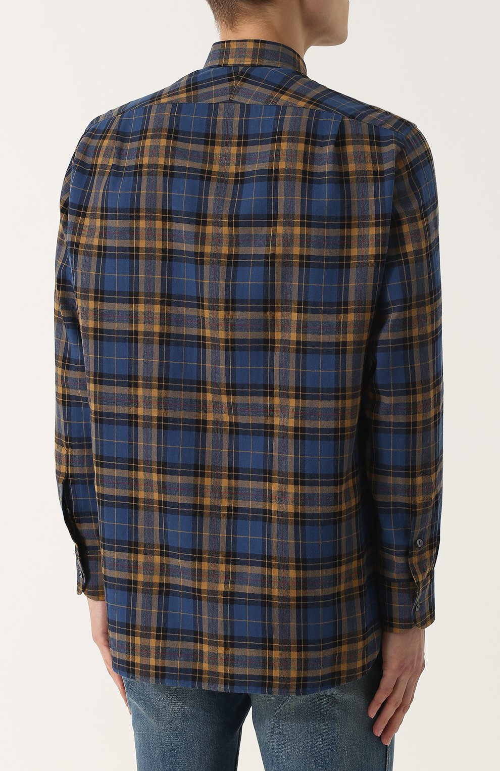 Рубашка в клетку из смеси хлопка и вискозы GUCCI, арт. 468563/Z461F, фото 4
