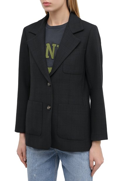 Жакет GANNI темно-серого цвета по цене 29950 руб., арт. F5052, фото 3 Жакет GANNI, арт. F5052, фото 3