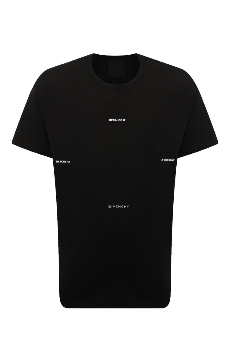 Мужская хлопковая футболка GIVENCHY черного цвета, арт. BM716R/3YFJ | Фото 1 (Рукава: Короткие; Стили: Кэжуэл; Принт: С принтом; Материал внешний: Хлопок; Длина (для топов): Стандартные; Кросс-КТ: Джерси; Мужское Кросс-КТ: Футболка-одежда)