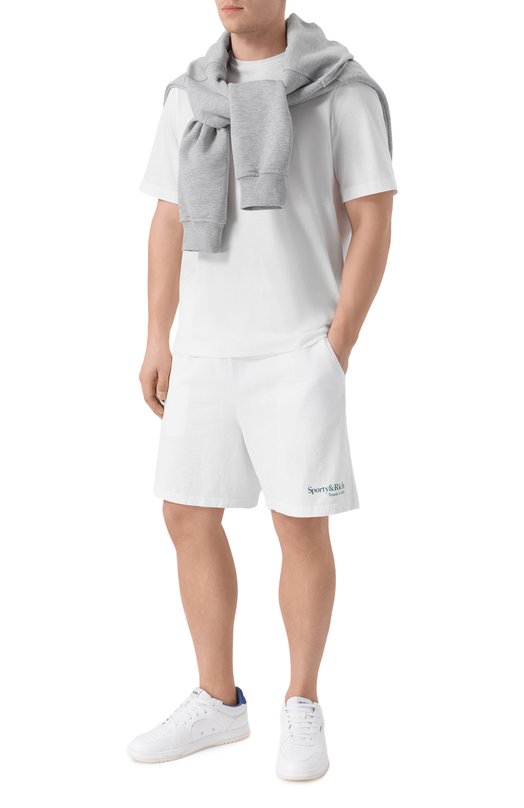 Хлопковые шорты Sporty and Rich SH039621425WH01 Белый  SH039621425WH01 Фото 2