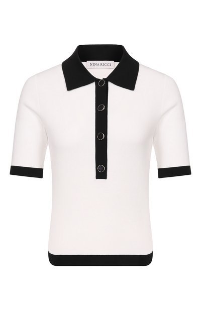 Женский поло из хлопка и вискозы NINA RICCI, арт. 26PMPU010/ML0596