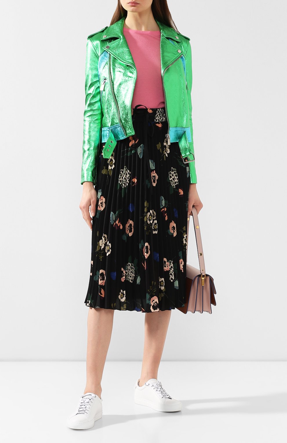 Плиссированная юбка REDVALENTINO черно-белого цвета по цене 51150 руб., арт. SR0RAB85/4HU, фото 2 Плиссированная юбка REDVALENTINO, арт. SR0RAB85/4HU, фото 2