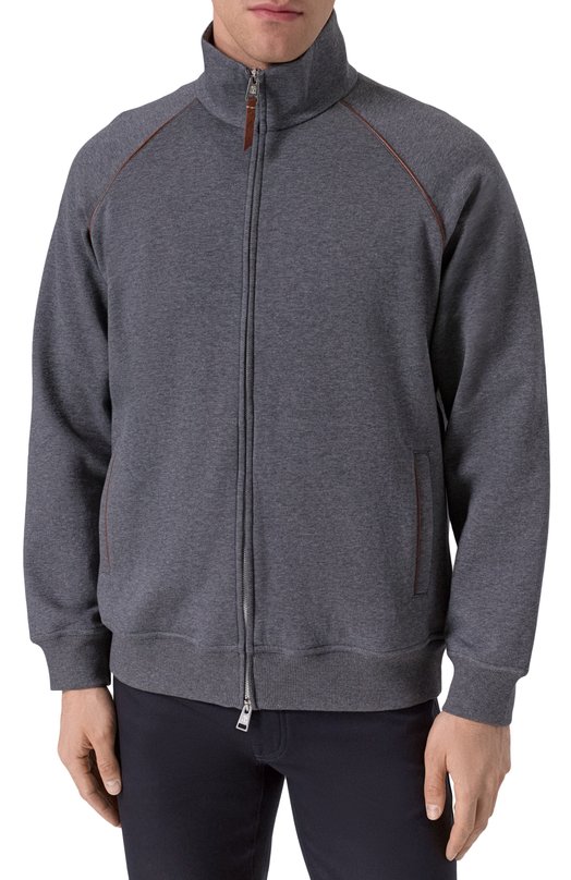 Хлопковая толстовка Brunello Cucinelli MW8639087G Серый  MW8639087G Фото 3