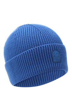 Мужская шерстяная шапка PARAJUMPERS синего цвета, арт. HA12/PLAIN BEANIE | Фото 1 (Материал: Текстиль, Шерсть; Кросс-КТ: Трикотаж)