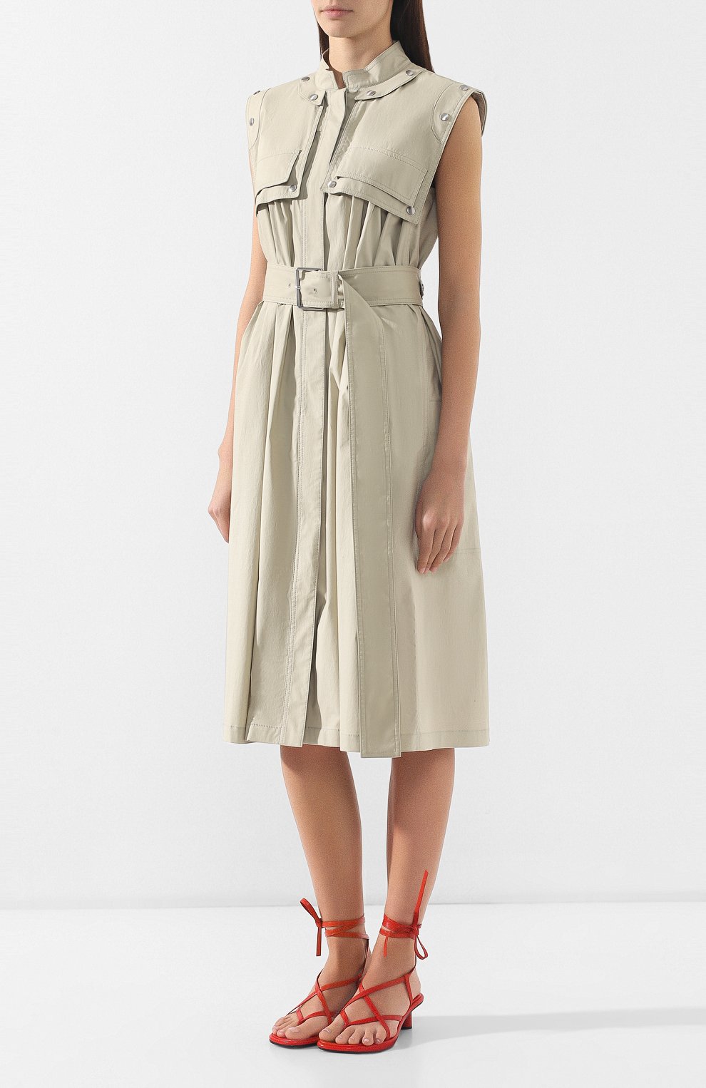 Хлопковое платье PROENZA SCHOULER зеленого цвета по цене 112000 руб., арт. R1913033-AC089, фото 3 Хлопковое платье PROENZA SCHOULER, арт. R1913033-AC089, фото 3