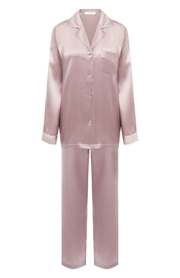 Женская шелковая пижама LUNA DI SETA светло-розового цвета, арт. VLST08007 | Фото 1 (Материал внешний: Шелк; Материал сплава: Проставлено; Нос: Не проставлено)